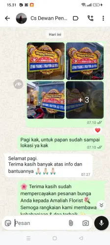 Testimonial Papan Bunga Pernikahan cibeunying